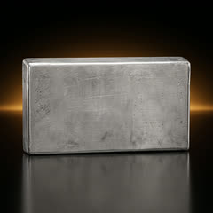 Back of the Engelhard 100 oz silver bar: a plain, rough cast face with no lettering